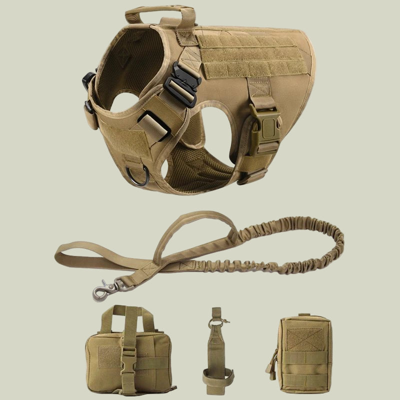 Harnais chien - Militpack™ - Lot de 5 pièces Kahki