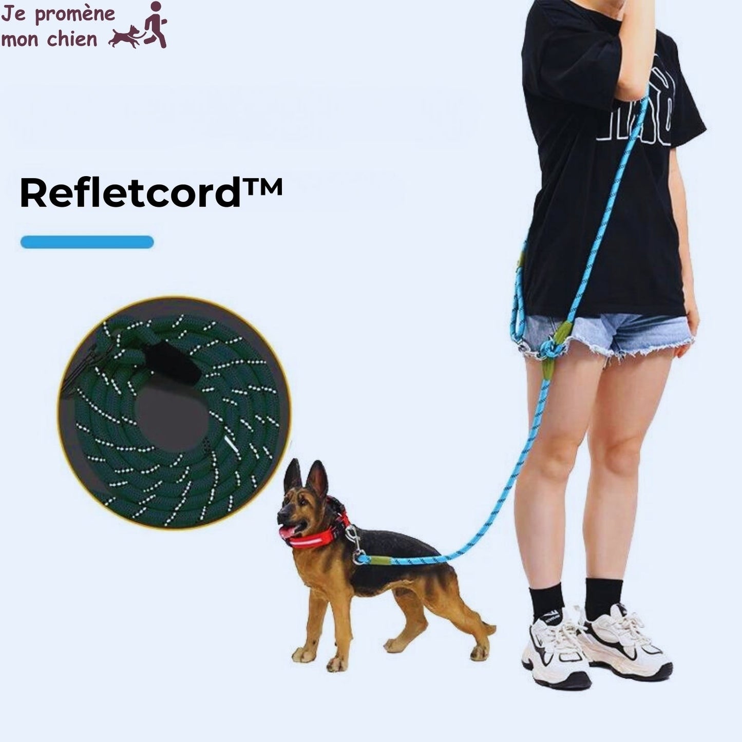 Laisse pour chien - Refletcorde™ - Je Promène Mon Chien