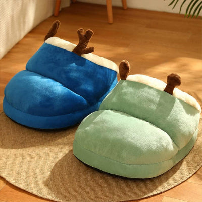 lit pour chien Maxipantoufle 2 modèles bleu et vert