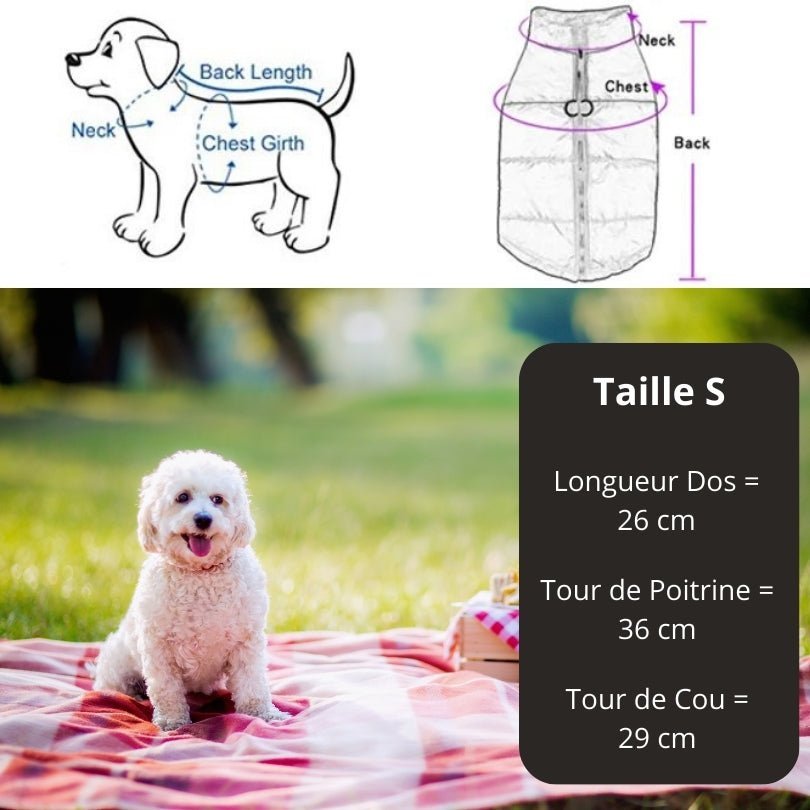 Manteau pour chien - Mantelure™ - doudoune petit chien - Je Promène Mon Chien