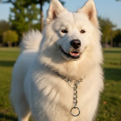 Berger allemand attentif et con collier de dressage chien couché dans l'herbe