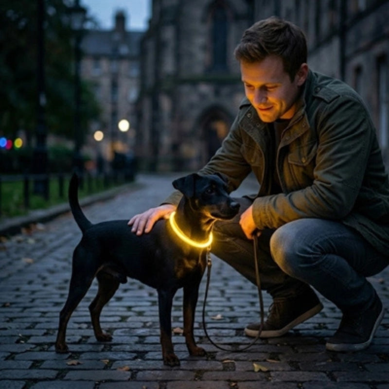 Collier chien lumineux jaune 50cm