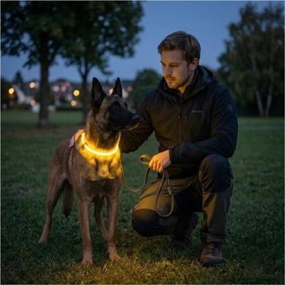 Collier chien lumineux jaune 70cm