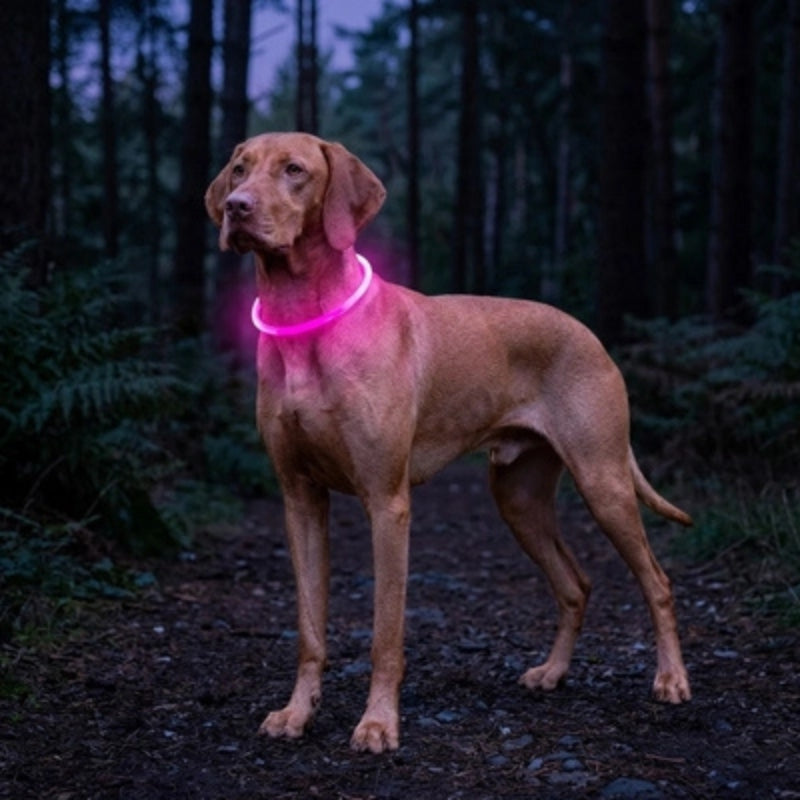 Collier chien lumineux rose 70cm