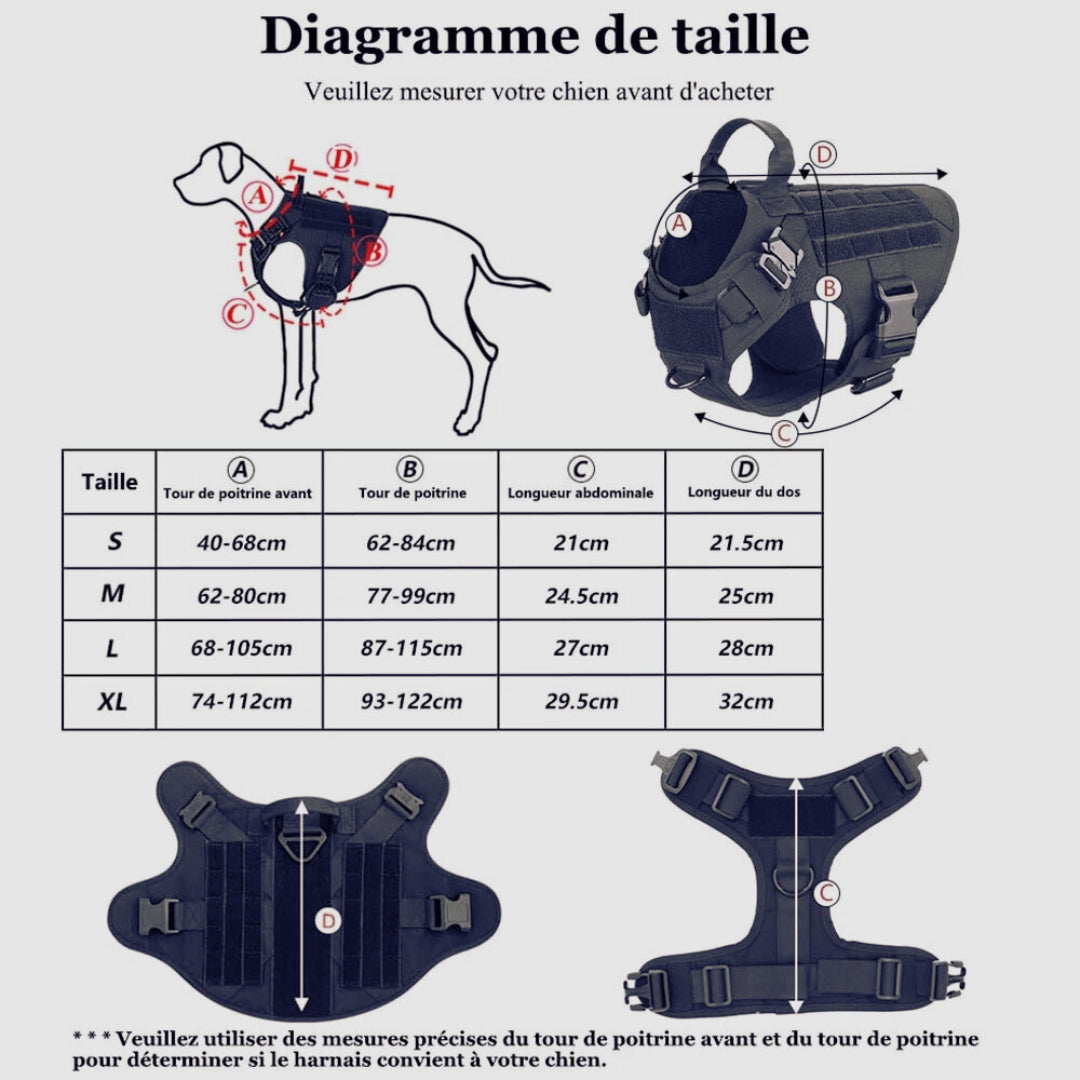 Harnais tactique chien | Vainqueur™