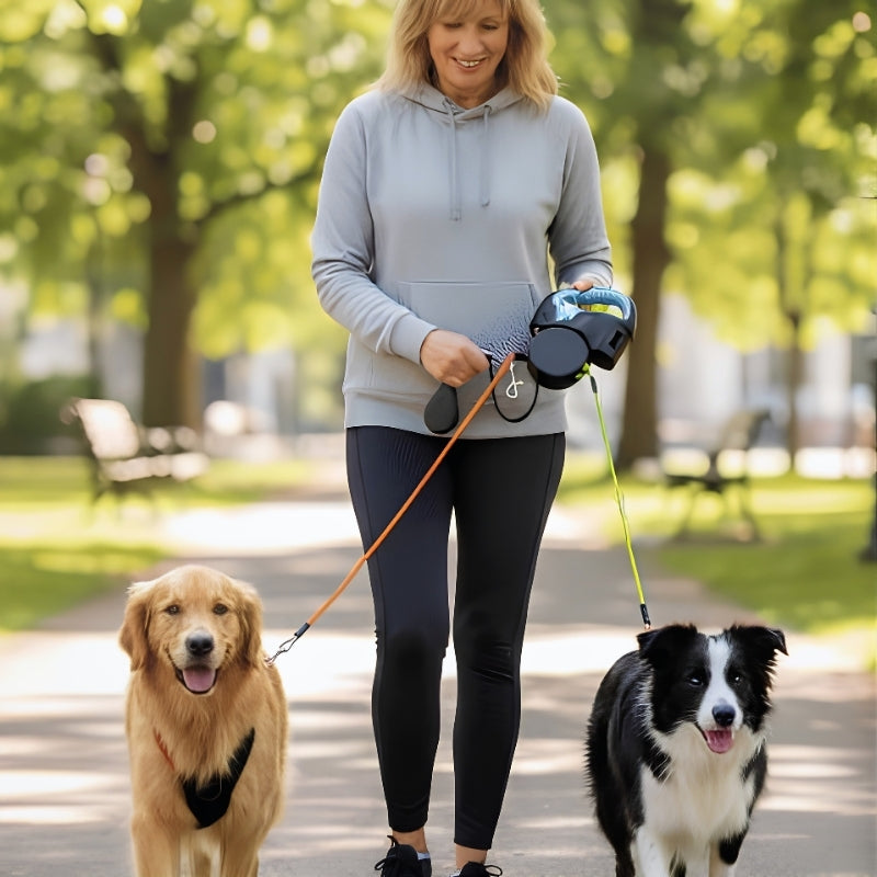 Laisse double pour chien balade de printemps