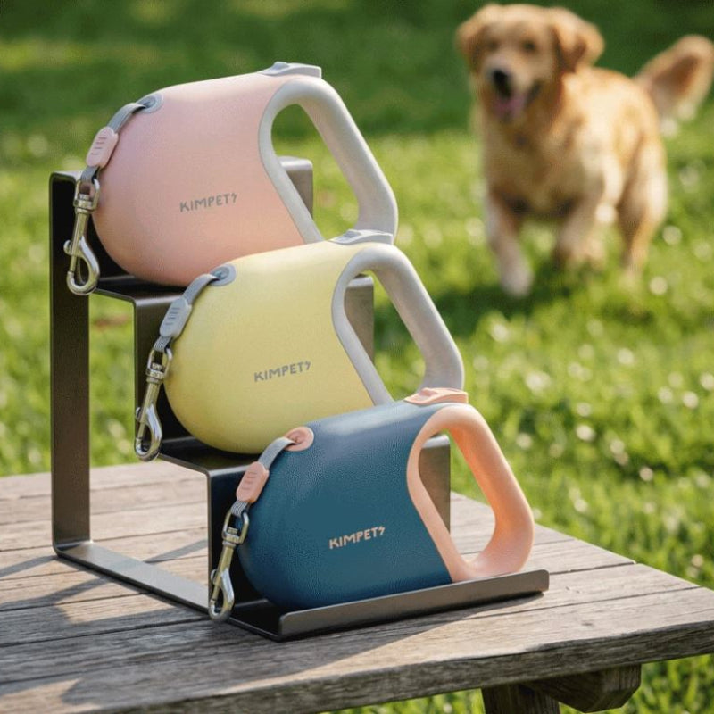 Laisse enrouleur chien trois couleurs