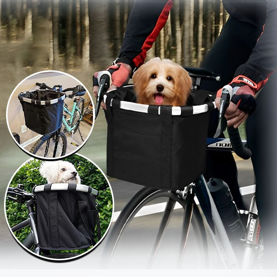 Panier pour velo transport chien heureux