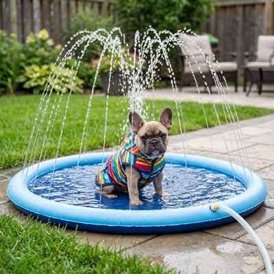 Piscine chien gonflable