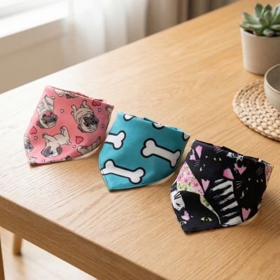 Bandana pour chien 3 motifs