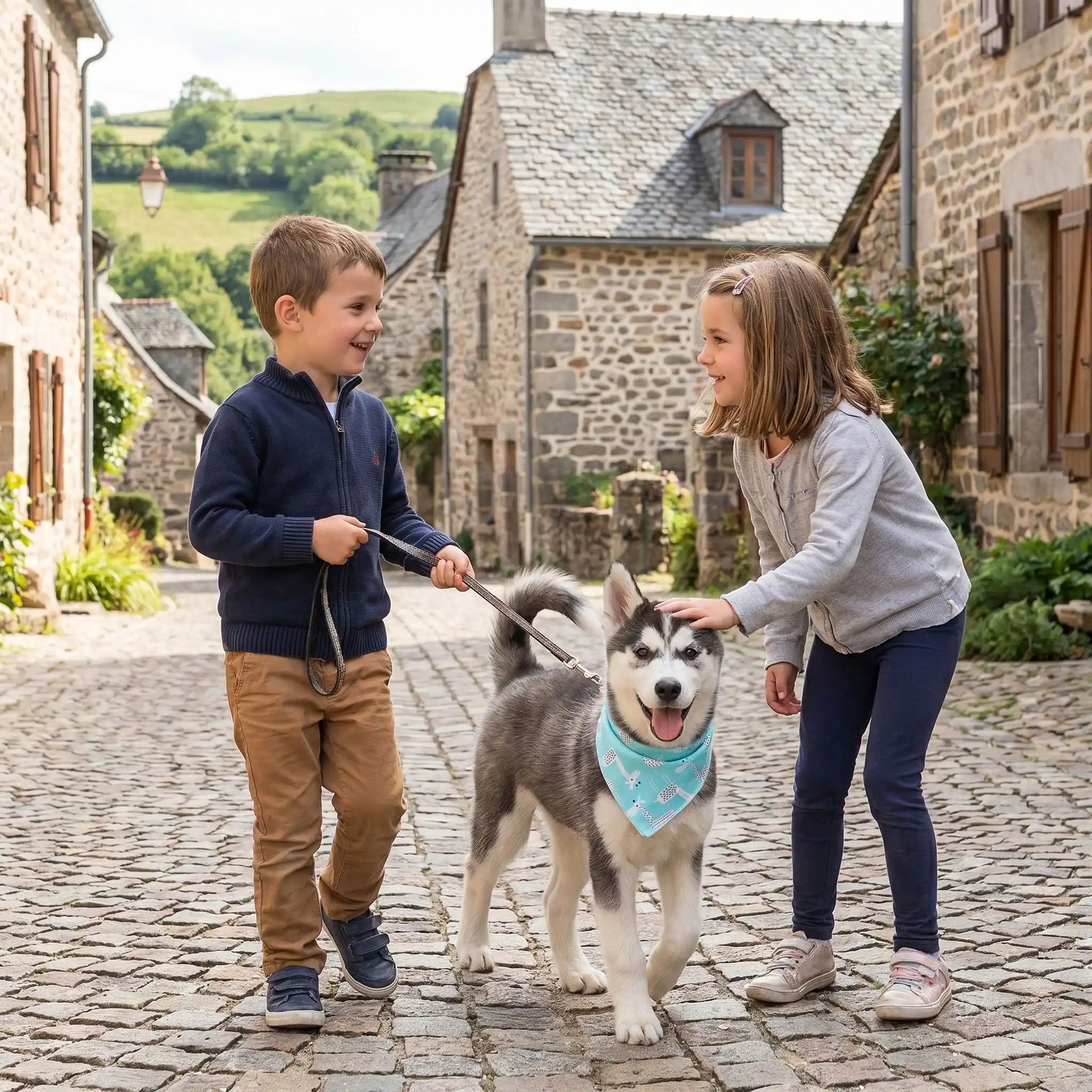 le bandana pour chien motif girafes aimé des enfants