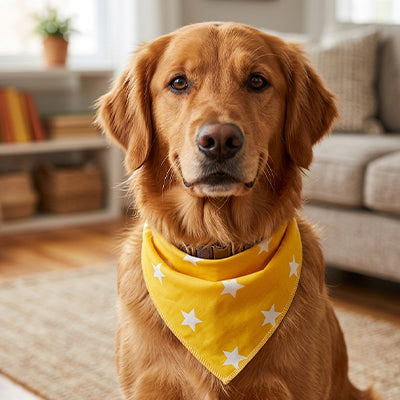 bandana pour chien jaune