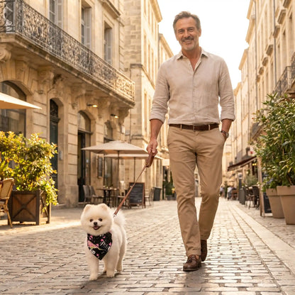 bandana pour chien en centre-ville