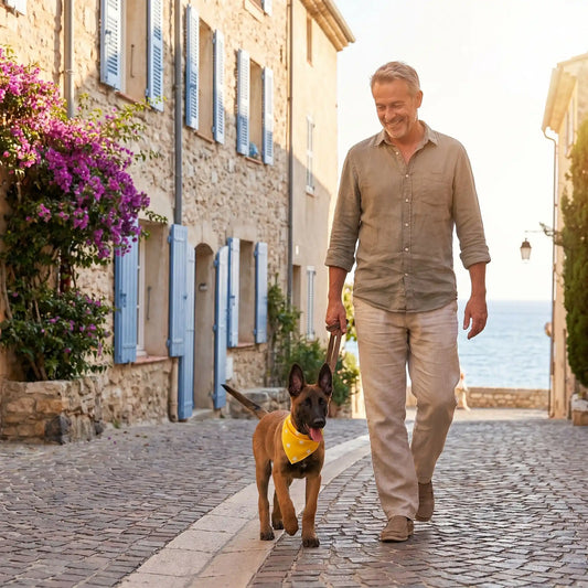 sortie avec le bandana pour chien étoiles