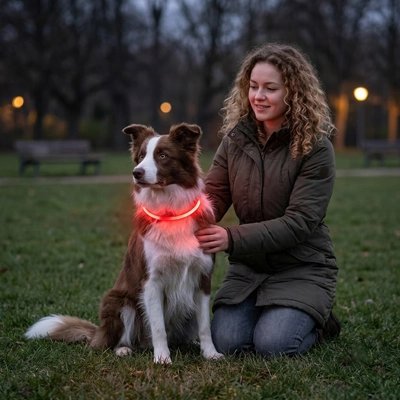Collier chien lumineux rouge 50cm