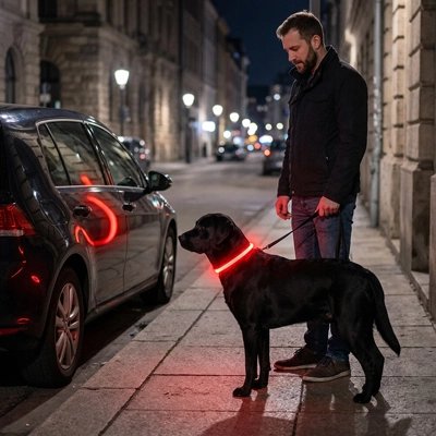 Collier chien lumineux rouge 70cm
