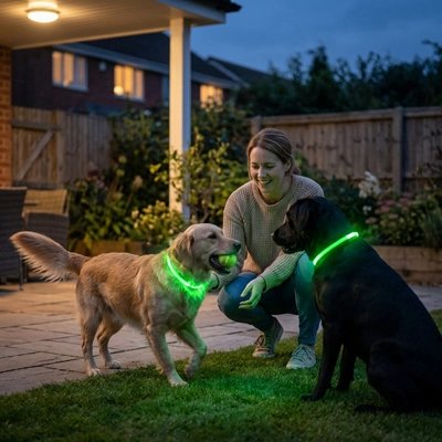 Collier chien lumineux vert 50cm