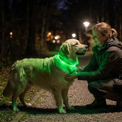 Collier chien lumineux vert 70cm