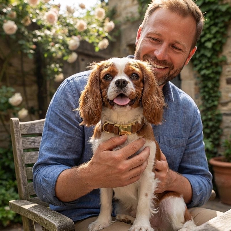 Collier chien personnalisé marron