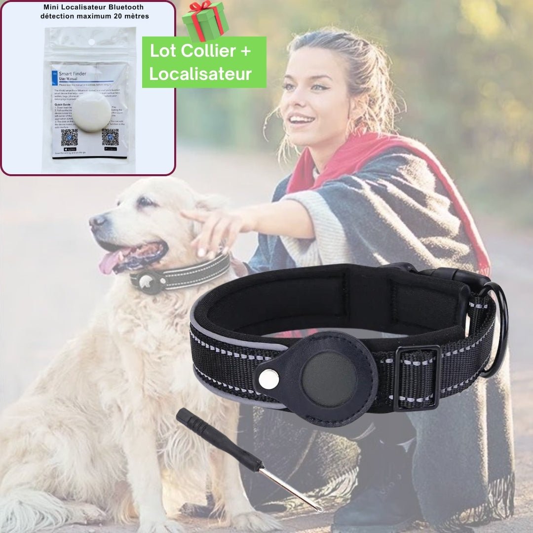 Collier GPS pour chien | Repercol™ - Lot Collier + Mini localisateur Bluetooth - Je Promène Mon Chien