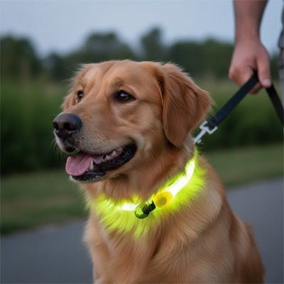 Colliers lumineux pour chiens jaune
