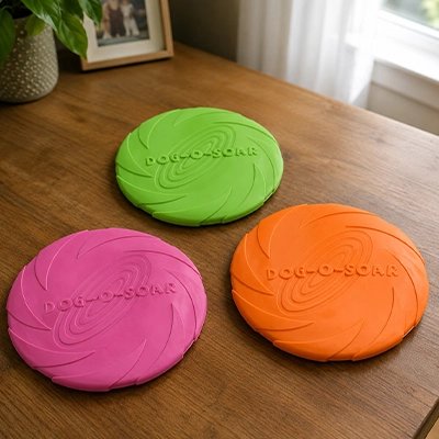 Frisbee chien sur table