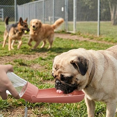 Gourde chien rose