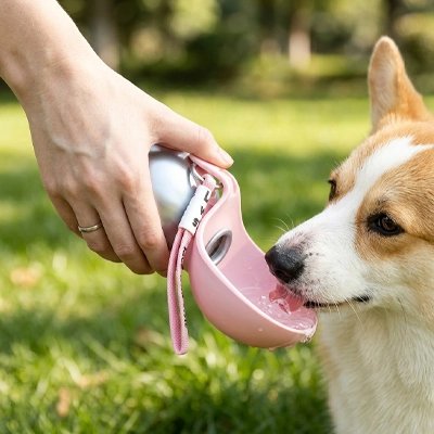 Gourde pour chien rose