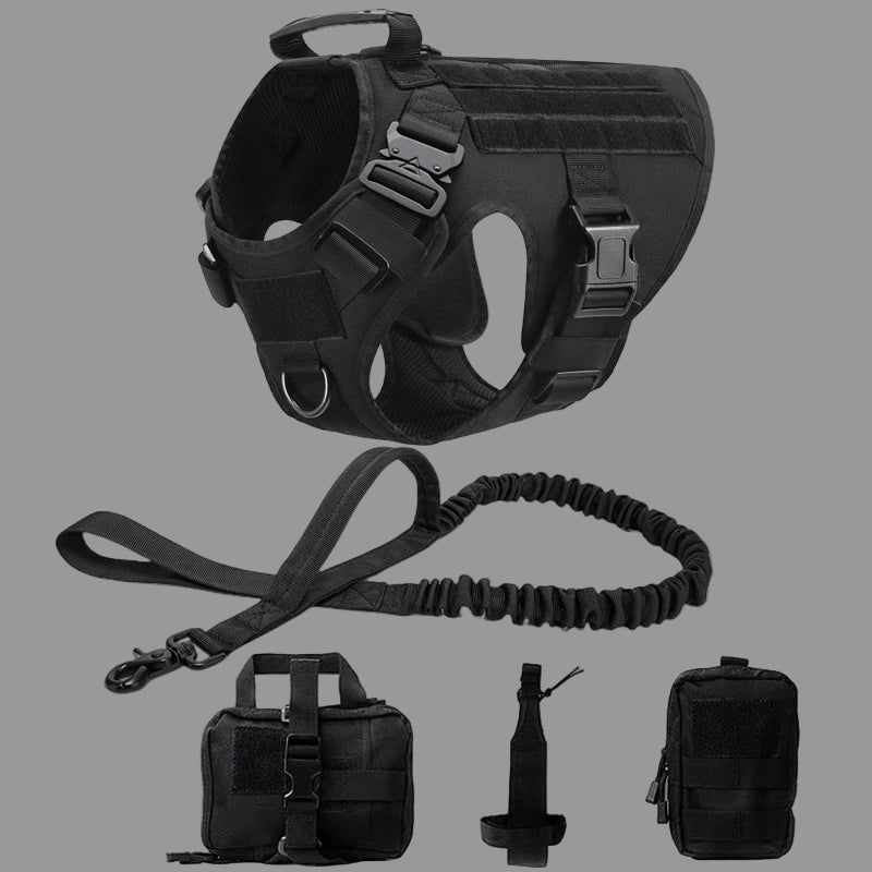 Harnais chien - Militpack™ - Lot de 5 pièces Noir