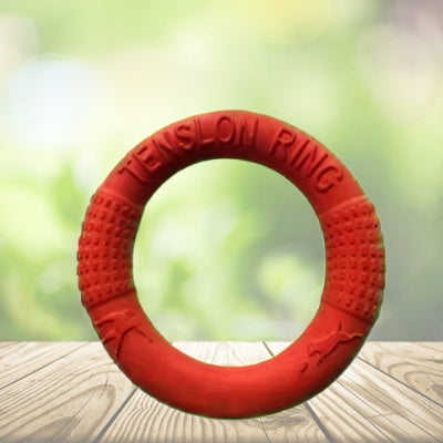 jouet pour chien anneau à mâcher rouge