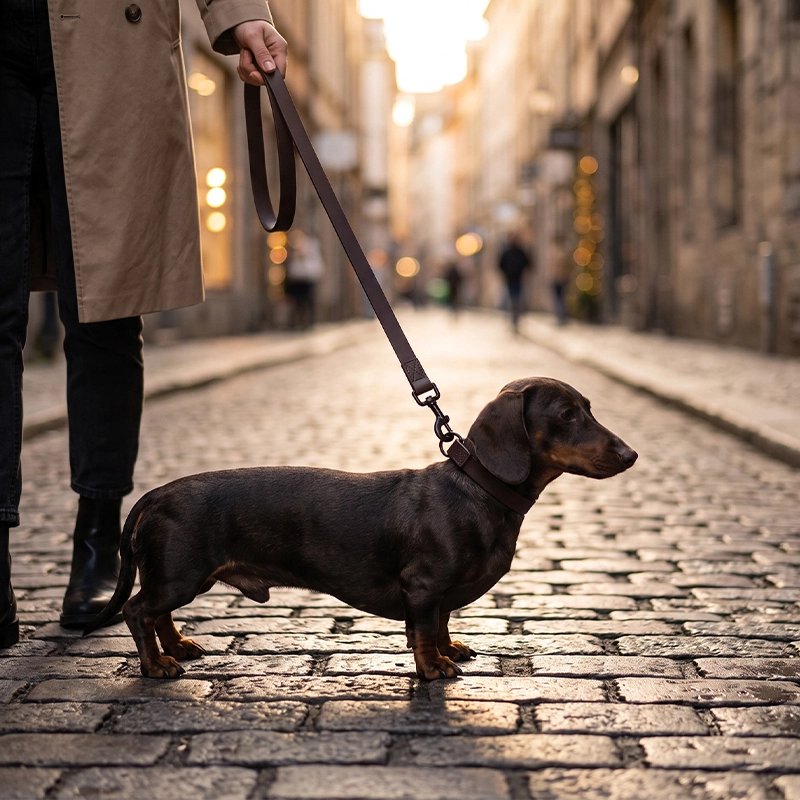 Laisse chien café en ville