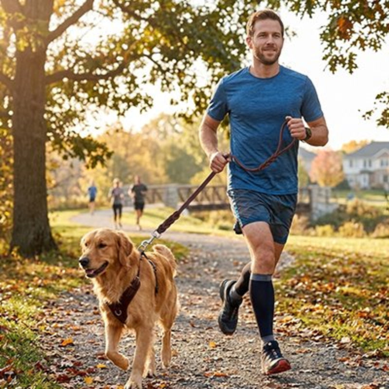 Laisse chien jogging d'automne