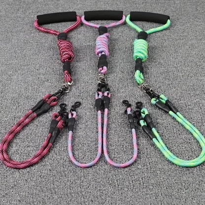 Laisse double pour chien 3 couleurs