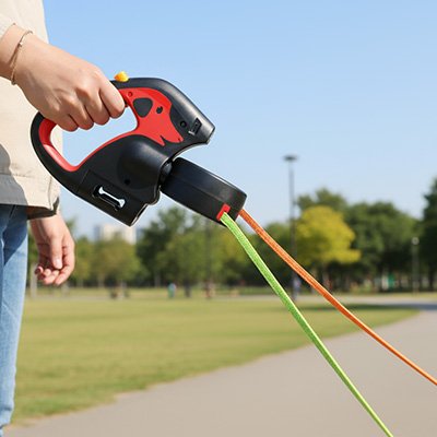 Laisse double pour chien bicolore