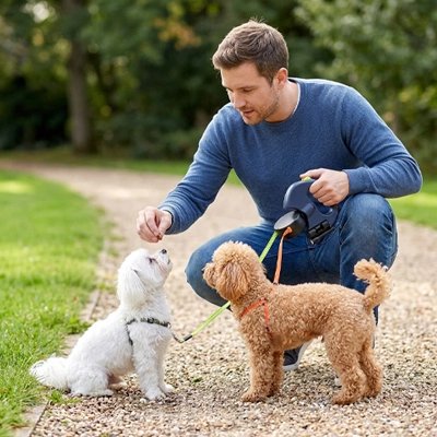Laisse double pour chien parc