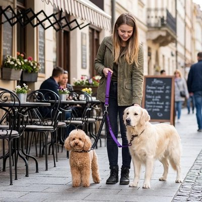 Laisse double pour chien ville