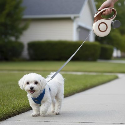 Laisse enrouleur chien marron