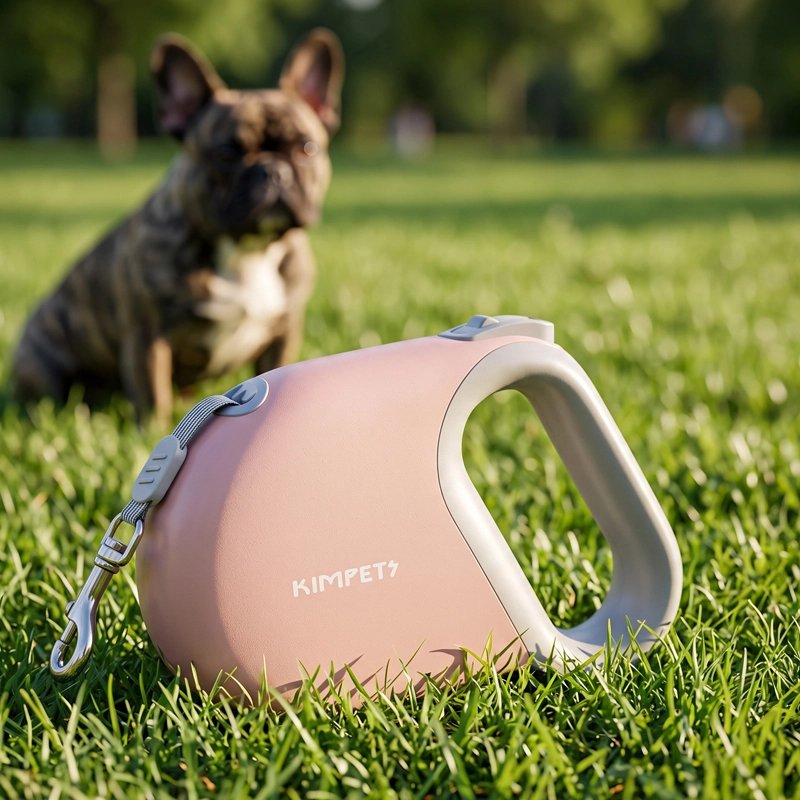Laisse enrouleur chien rose
