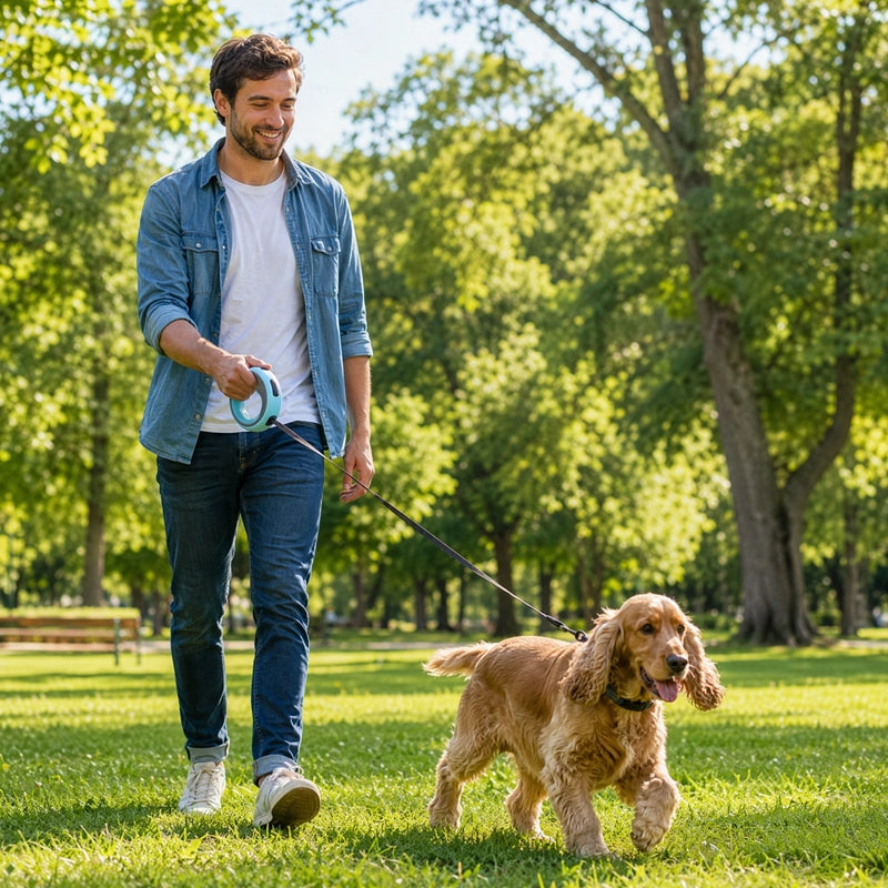 Laisse enrouleur pour chien | AntiEmmêlement™