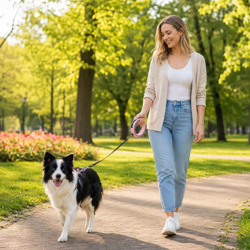Laisse enrouleur pour chien | AntiEmmêlement™