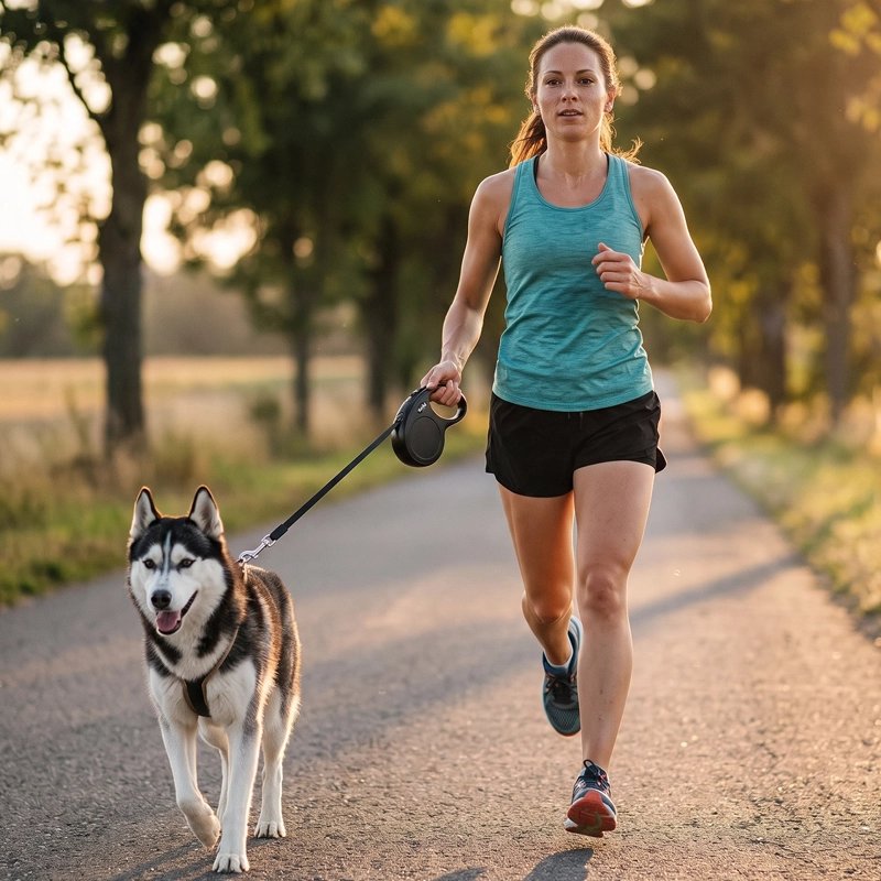 Laisse enrouleur pour le jogging