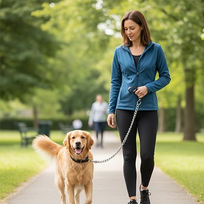 Laisse pour chien au parc