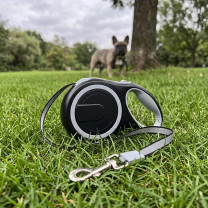 Laisse pour chien enrouleur grise