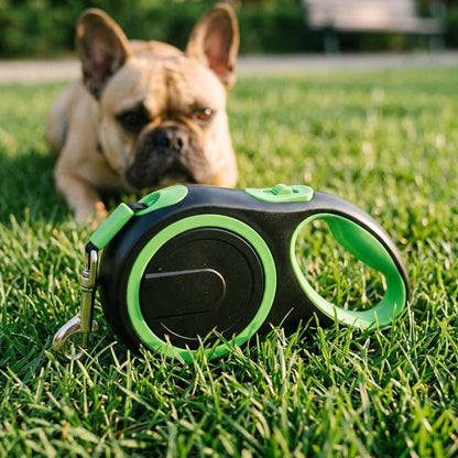 Laisse pour chien enrouleur vert pelouse