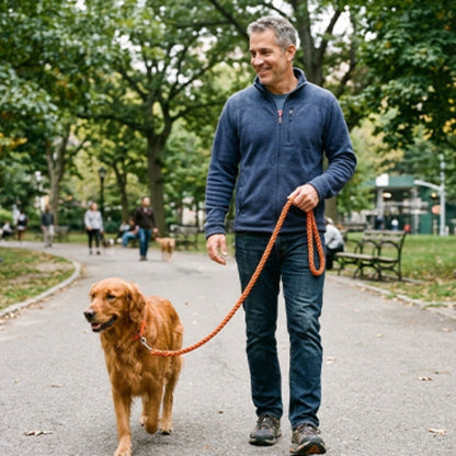 Laisse pour chien en promenade au parc