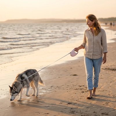Laisse pour chien plage