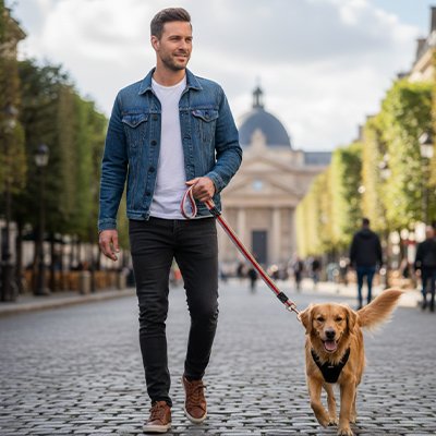 Laisse pour chien rouge printemps