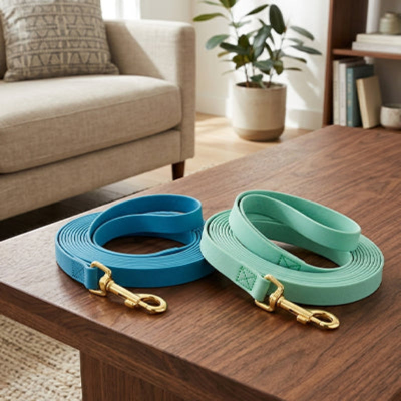 Longe chien deux couleurs sur table