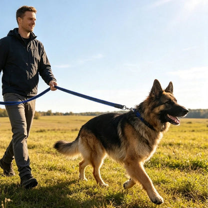 Longe pour chien bleue campagne