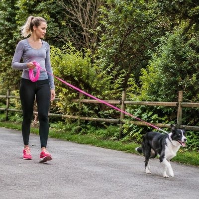 Longe pour chien rose